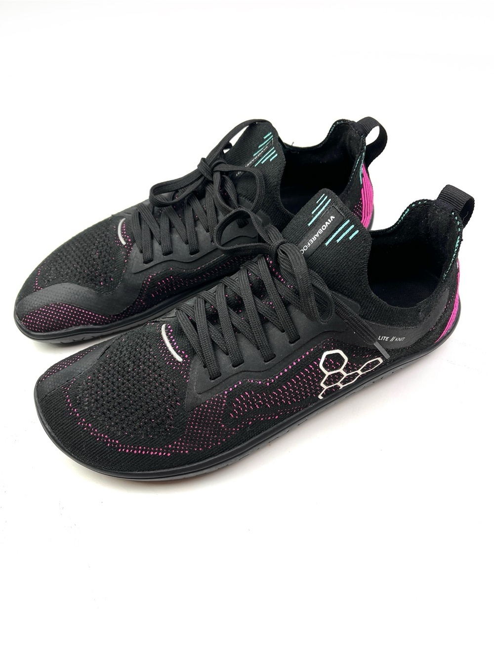 Vivo Barefoot Primus Lite Knit Sneakers Obsidian/Vibrant Pink size 7